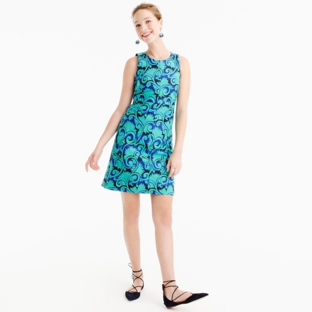 J.CREW A-line dress in vineyard jacquard - Picture 2 of 8